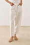 Linen Barrel Trousers Ecru - 3
