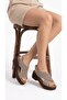 Women's Suede Wedge Heel Cross-Strapped Comfortable Orthopedic Sole Sandals - 3
