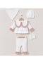 Baby Girl Scalloped Hospital Discharge Set of 5 for Newborns 0-3 Months - 2