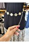 Women's Silver Color Round Cut Chain Belt - 3