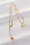 316L Steel Chain Gold Color Marble Patterned Minimal Smile Necklace - 2