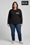 Women's Large Size New York Printed Crew Neck T-Shirt Spr26Btsk942-5