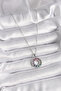 316L Steel Silver Color Chain Color Zircon Stone Medallion Model Women's Necklace - 2