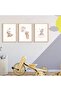 Dreamy Teddy Bear Moon Cloud 3 Piece Floating Frame Canvas Wall Art | 3x 30x40cm 12x16 inch | Beige Nursery Balloons Stars Triptych - 8