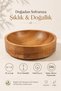 Wooden Salad Bowl - Round Fruit Serving Tray - Decorative Solid Beech (25cm) - 4