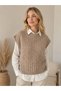 Textured Hand-Knitted Women's Sweater – Beige