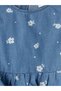 Lcw Kids Indigo Floral Girl's Peplum Jean Blouse - 3