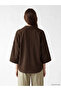 Lcw Vision Brown Oversize Dobby Women's Shirt - 4