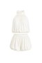 Women's Turtleneck Gathered Blouse Balloon Skirt Modal Summer Double Set 52135024 - 3