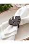 Wooden Tropical Leaf Pattern 6-Piece Napkin Rings