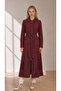 Belted Jacquard Fabric Detailed Burgundy Giy Çık 0346