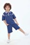 Boy's 100% Cotton Printed Short Sleeve Shorts 2-Piece Set M00846 Blue - 2