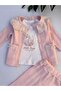 3-Piece Baby Girl Striped Set with Lace Collar, 100% Cotton - 2