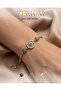 Women's Steel Elevator Bracelet Baguette Evil Eye Beaded Zircon Stone Series - 4