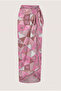 Blush Mosaic Large Maxi Beach Pareo - Non-See-Through Shiny Fabric - 120X155 cm - 2