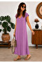 Solid Color Viscose Fabric Relaxed Fit Bohemian Style Dress