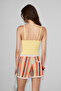 Melito women's soft and flexible organic cotton low-cut yellow tank top - 5