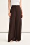 Women's Draped Pleated Detailed Trousers Bitter Brown - 2