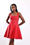 Red Square Collar Mini Dress 05226 - 4