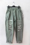 Italian Khaki Pocketed Sequined Elastic Waist Narrow Leg Casual Woven Trousers 95 65 - 2