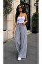 Woven Viscose Trousers with Wide Legs - Without Pockets - 3