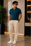 Premium Ribbed Ottoman Fabric Zipper Detailed Unisex T-Shirt and Pants Set Women's and Men's Set - 2