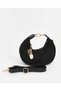 Black Suede Look Women's Shoulder Bag 21X12X10 cm