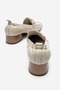 Ferviya Women's Genuine Leather Low Heel Loafer Shoes Beige - 3