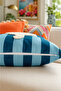 Punch Embroidered Throw Pillow Cover - 43*43 cm - Blue Letter C - Pnk001 - 3