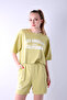 Women's Printed Crop T-Shirt and Shorts Bottom Top Two-Piece Set - 3