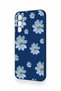 Samsung A34 Compatible Blue Daisy Patterned Silicone Case - 4