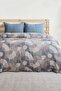 4 Layer 100% Cotton Muslin Double Bedspread & Throw – Geometric – Blue - 2