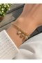 Zircon Stone Stylish Modern Cool Model Dangle Heart Star Detail Juping Bracelet - 2