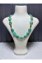Turquoise Natural Stone-Like Steel Chain Necklace - 2