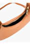 Faux Leather Zippered Half Moon Shoulder Bag - 5