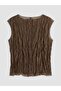 Lcw Vision Khaki Crew Neck Gathered Blouse - 7