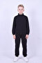 Boy's Stand Collar Zippered Waist Tie Elastic Cuffed Tracksuit Set - 5