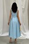Women's Mustard Halter Neck Flared Dress - 5