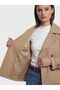 Lcw modest brown Double-Breasted collar Oversized women's trench coat - 4