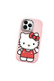 iPhone 14 Pro Compatible Case with Camera Protector Pink Silicone Couple Phone Case with Kitty Pattern - 3