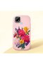 Realme C21 Compatible Case Camera Protector Pink Silicone Couple Phone Case with Floral Pattern