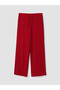 Brown Textured Women's Trousers with Elastic Waist - 6