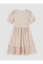 Alita city: standout v-neck floral bubble sleeve tiered dress - 7