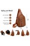 Men's Multi-Use Waterproof Chest Bag with USB Charging Port and Multiple Pockets with Adjustable Strap - Brown - 7
