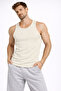 Men's Ribbed Athlete's Undershirt Zero Neck Slim Fit Back Printed Sports Undershirt - 4