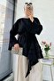 Premium Side Ruffle Modal Blouse - Black - 7