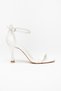 Women's Thin Heeled Satin Strap Evening Dress Shoes - 4