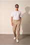 Men's Relaxed Fit Double Pleated Elastic Waist Trousers - 2
