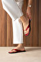 Hansen Women's Gold Accessory Detailed Flip-Flops with Comfortable Sole for Summer and Daily Use - 6