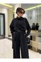 Women's Long Sleeve Shawl Detailed Blouse and Trousers Two-Piece Set (Belt Not Included) - 3